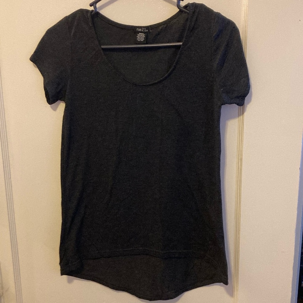 Casual high low scoop neck T shirt